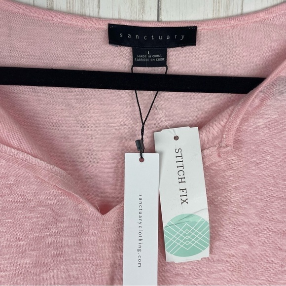 Sanctuary NWT pink peach linen top large - Picture 2 of 5